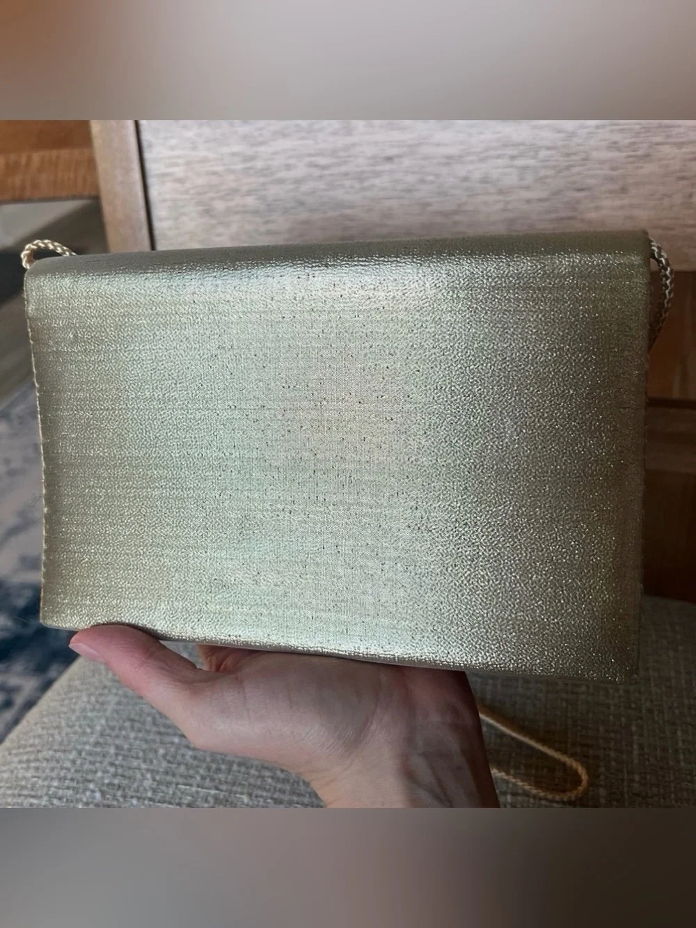 La Regale LTD. Gold Clutch with Strap